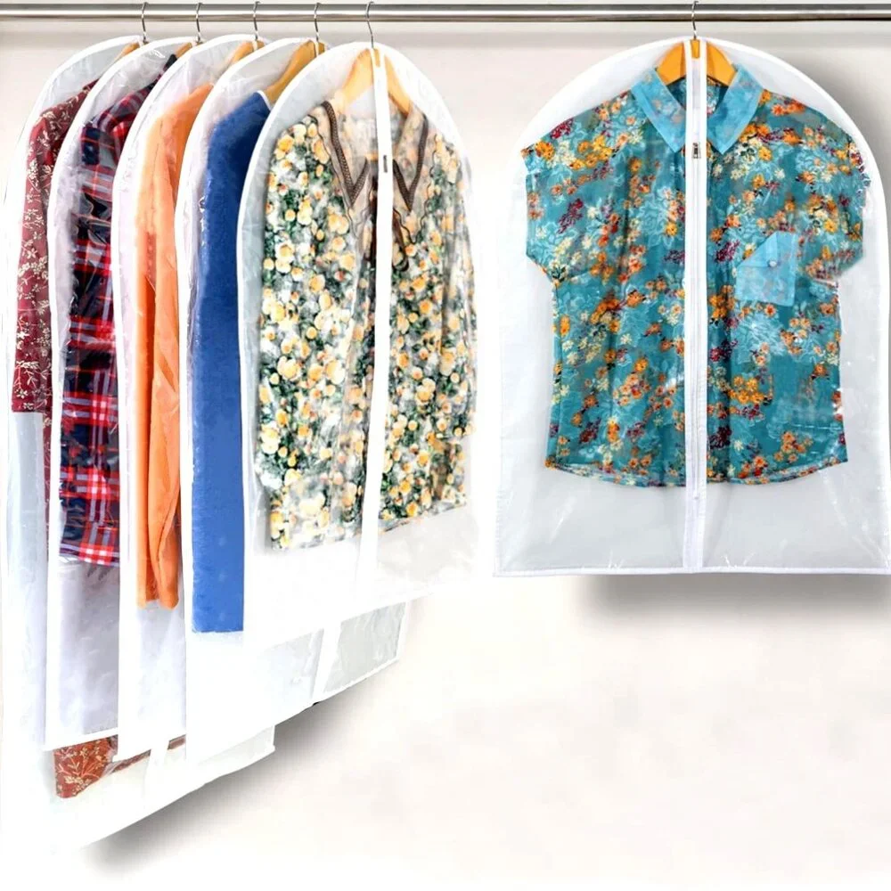 5 Clear Front, Heavy Duty Garment Bags - Brand New